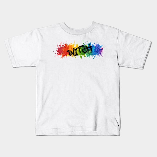 Splatter Witch Pride Kids T-Shirt by Warehouse RoyGBiv